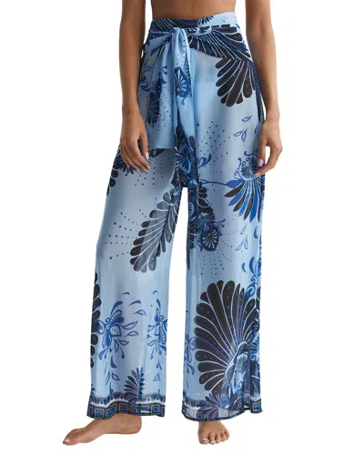 Reiss Ginnie Sheer Wide Leg Trouser In Blue
