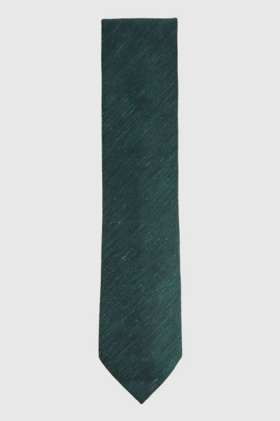 Reiss Giotto - Hunting Green Textured Silk Blend Tie, One