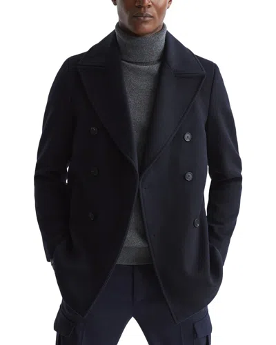 Reiss Giovanni Wool-blend Peacoat In Blue