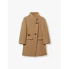 Reiss Girls Camel Kids Double-breasted Funnel-neck Wool-blend Coat 9-13 Years 11-12 In Camel