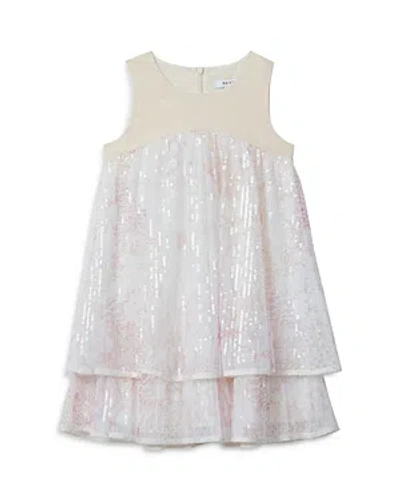 Reiss Girls' Daisy Layered Sequined Linen Dress - Little Kid In Pink