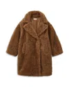 Reiss Brown 4-9 Yrs Longline Teddy Coat With Wool In Brown