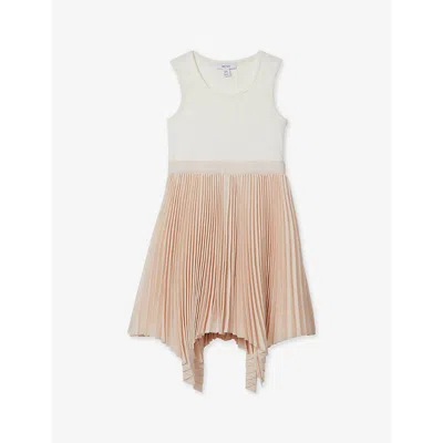 Reiss Azalea - Pink Azalea Teen Pleated Asymmetric Skirt In Ecru