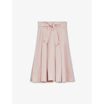 Reiss Girls Pink Kids Garcia Pleated Taffeta Skirt