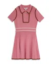 Reiss Pink 9-13 Yrs Twist-piped Knitted Dress In Pink