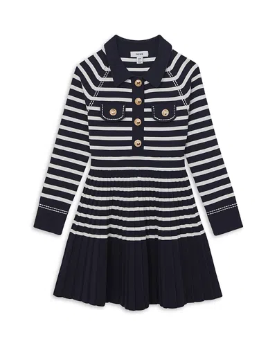Reiss Girls' Sapna Striped Knitted Dress - Little Kid, Big Kid In Blue