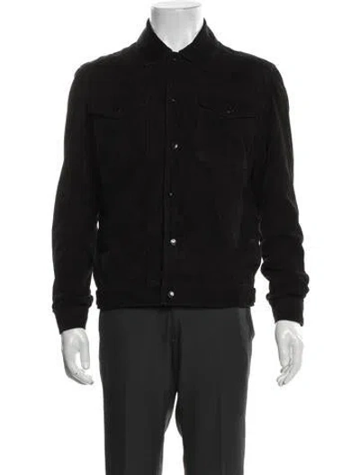 Pre-owned Reiss Goat Leather Jacket In Black