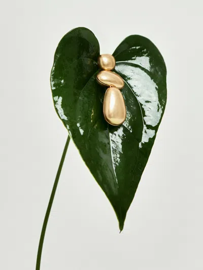 Reiss Gold Dinah Tone Dome Drop Earrings