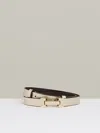 Reiss Gold Leather Square Hinge Belt