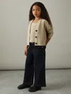Reiss Gold 4-9 Yrs Metallic-knit V-neck Cardigan