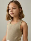 Reiss Gold 9-13 Yrs Metallic-knit Vest Top