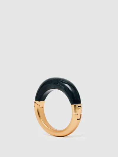 Reiss Gold Salma Tone Scoop Enamel Hinged Bangle