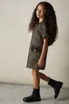 Reiss Gold Sasha Tweed Metallic-thread Shift Dress In Gold