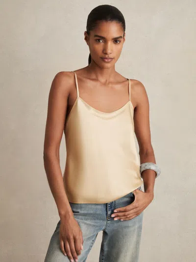 Reiss Gold Silk Cami Top