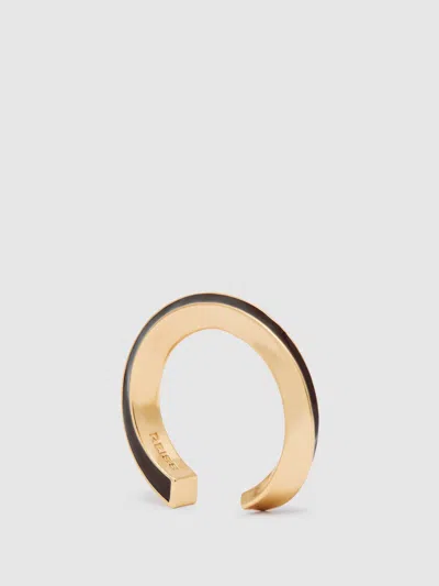 Reiss Gold Thea Tone Twist Enamel Cuff Bracelet