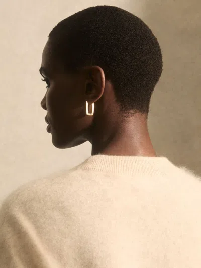 Reiss Gold Tone Grace Geometric Hoop Earrings