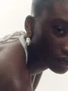 Reiss Gold Tone Molten Faux-pearl Drop Earrings In Gold