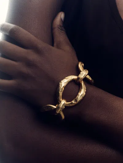 Reiss Gold Tone Molten Link Bracelet