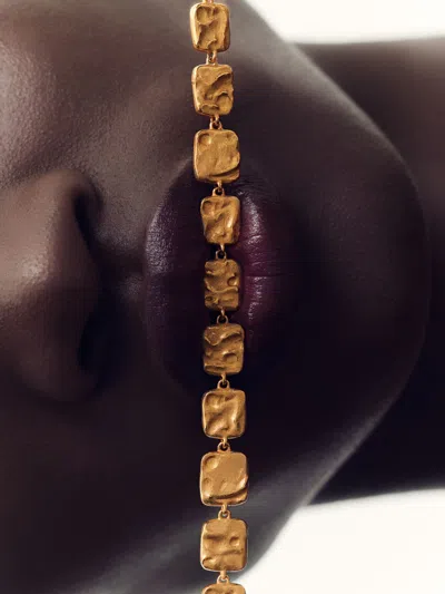 Reiss Gold Tone Molten Square Necklace