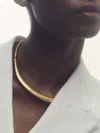 Reiss Gold Tone Polished Curve Choker In Gold