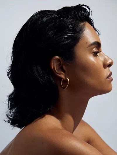 Reiss Gold Tone Smooth Curve Hoop Earrings