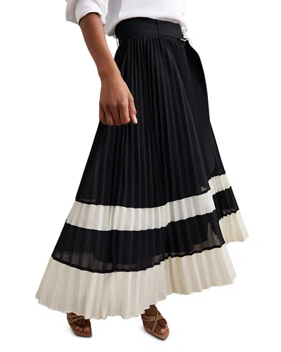 REISS GOLDIE PLEATED MIDI SKIRT