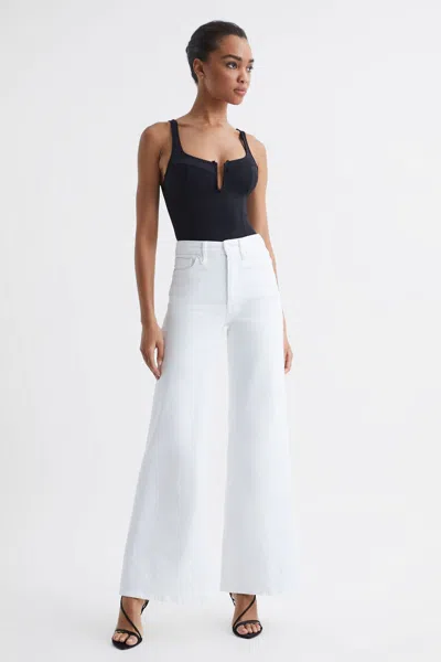 Reiss White Good Waist Palazzo Jeans