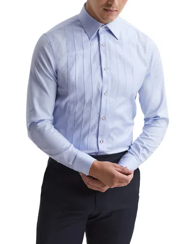 Reiss Gosling Bib Plisse Shirt In Blue