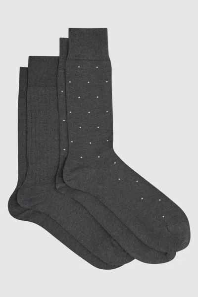 Reiss Charcoal Graham Pack Socks