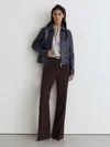Reiss Grape Flared Knot-hardware Belted Trousers In Multi