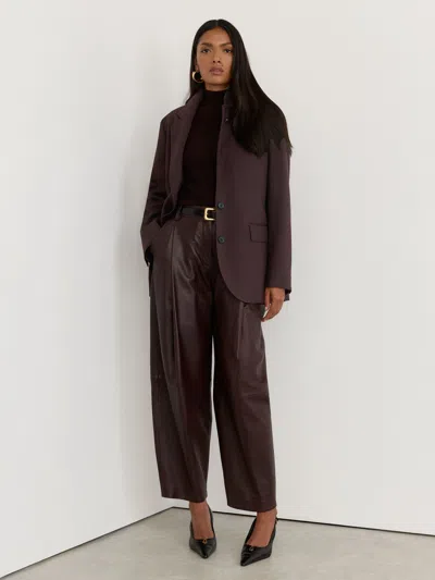 Reiss Grape Sandor Stretch-twill Relaxed Single-breasted Blazer
