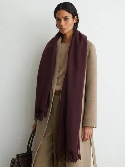 Reiss Grape Wool And Cashmere Scarf
