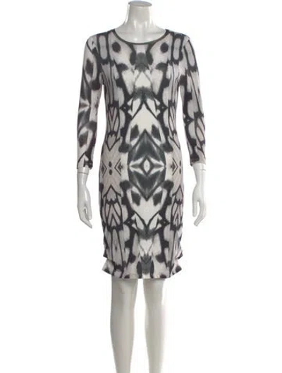 Pre-owned Reiss Graphic Print Knee-length Dress W/ Tags In Multi