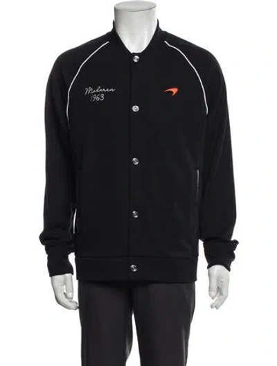 Pre-owned Reiss Graphic Print Varsity Jacket In Blue