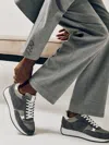 Reiss Graphite Grey Ian Suede Lace-up Running Trainers In Multi