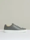 Reiss Graphite Grey Leather Low-top Trainers In Gray
