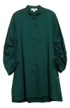 Reiss Grazia Long Sleeve Stretch Cotton Shirtdress In Green