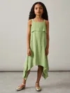 Reiss Green 13-14 Yrs Handkerchief-hem Sleeveless Dress In Green