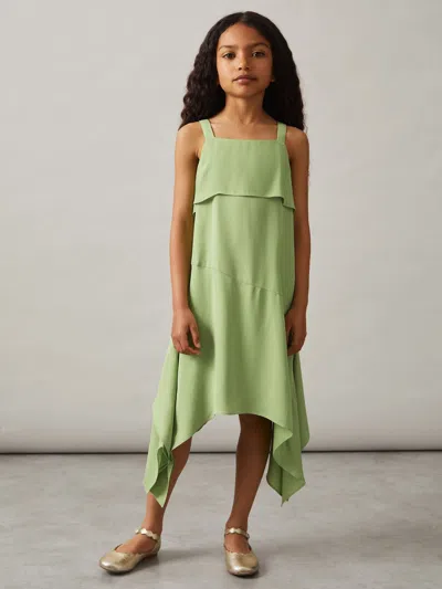 Reiss Green 4-9 Yrs Handkerchief-hem Sleeveless Dress