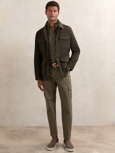 Reiss Green Removable-gilet Safari Jacket