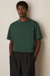 Reiss Green Cotton Garment-dyed Oversized T-shirt