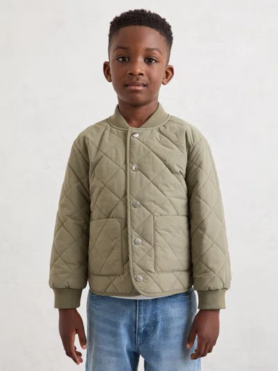 Reiss Green Fort 9-13 Yrs Lightweight Quilted Jacket In Gray