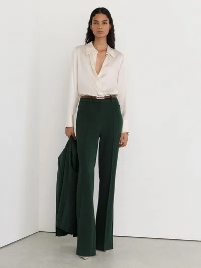 Reiss Green Gabi Petite Flared Suit Trousers