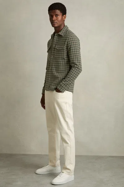 Reiss Green Check Patch-pocket Overshirt