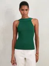 Reiss Green Low-back Rib-knit Vest
