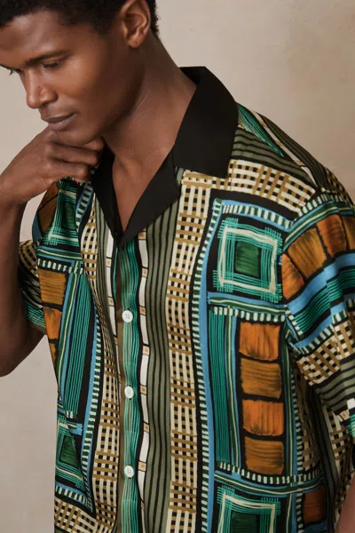 REISS GREEN MULTI SHIRT