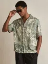 Reiss Mens Green Samberg Paisley-print Woven Shirt Xs In Green