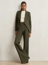 Reiss Green Petite Twill Double-breasted Blazer