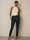 Reiss Green Petite Wool-blend Slim-fit Suit Trousers In Green