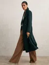 Reiss Womens Green Rene Double-breasted Wool-blend Coat In Green